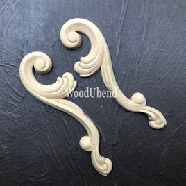 Decorative Scrolls 358-9 set of Two by WoodUbend *Moulding and Applique*