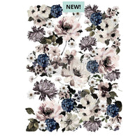 Dark Floral transfer for furniture or craft projects
