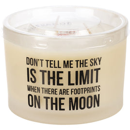 3 Wick Soy Candle Sentiment " Don't tell me the sky is the limit when there are footprints on the moon" ** Bergamot Scented**